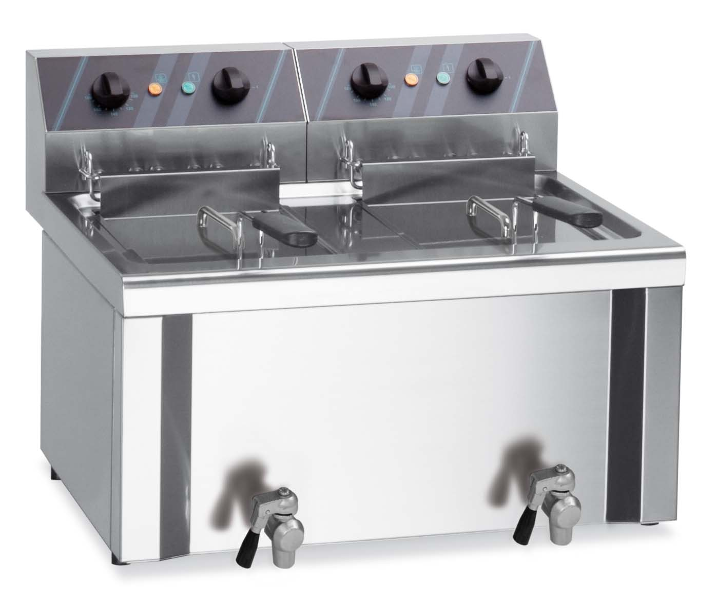Friteuse Triphasé Electrique de table 2 Cuves 8l+8l