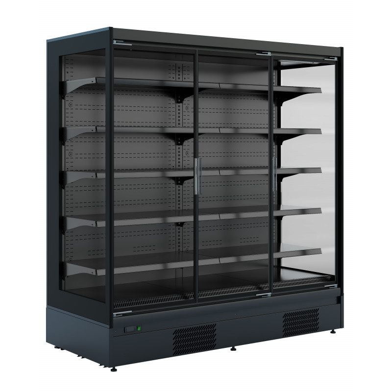Vitrine Réfrigérée Murale Noire MIKE avec Portes - L 1310 à 3810 mm - Combisteel