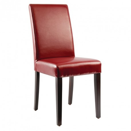Chaises en simili cuir rouge Bolero - Lot de 2